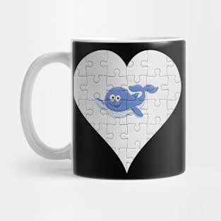 Jigsaw  Whale Heart Design - Fish Whale Mug